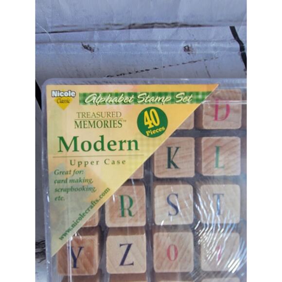 Nicole Classic Alphabet Stamp Set Modern Upper Case 40 Pieces~NIP - Picture 2 of 4